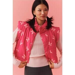 NWT Beach Riot Canyon Pink Bow Puffer Vest. Size M. Retails $168